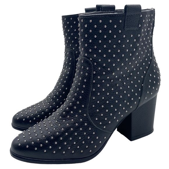 Rebecca Minkoff Shoes - Rebecca Minkoff Women's Boots Black Leather Studded Ankle Heeled Designer Size 6